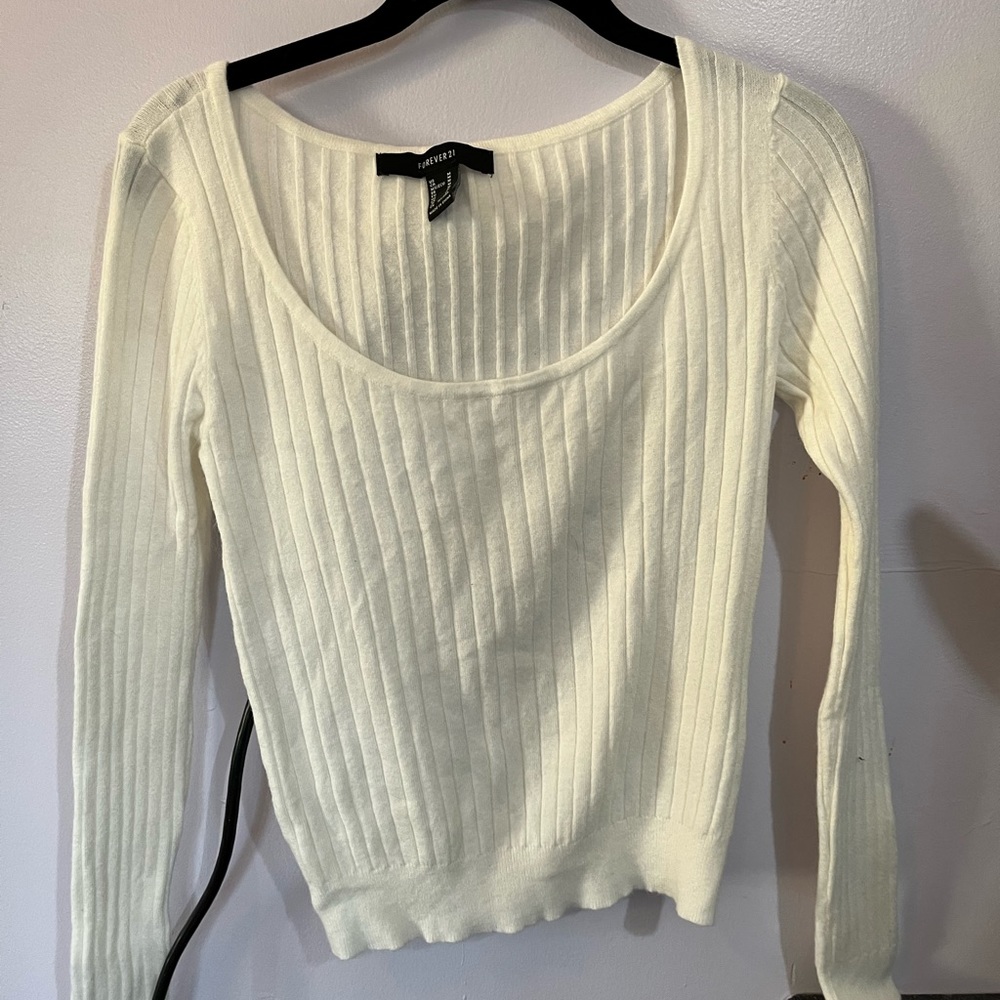 Size Med white sweater crop top